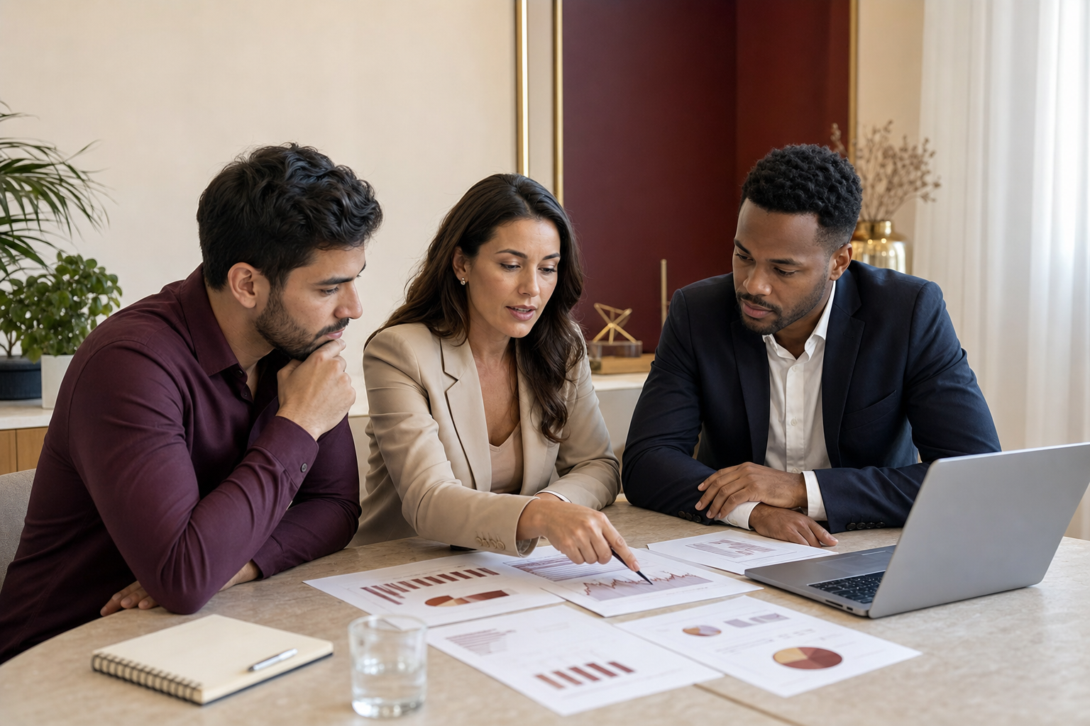 Profissionais analisando indicadores em um diagnóstico financeiro empresarial